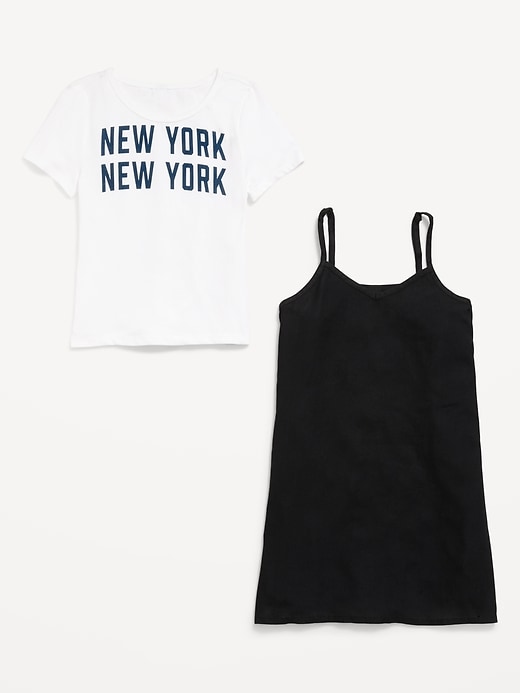 Image number 4 showing, Short-Sleeve Graphic T-Shirt and Dress Set for Girls