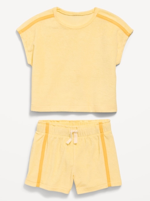 Image number 3 showing, Short-Sleeve Terry Top and Shorts Set for Toddler Girls