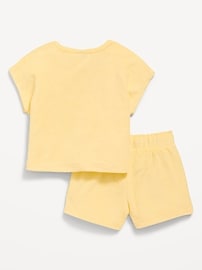 Image number 2 showing, Short-Sleeve Terry Top and Shorts Set for Toddler Girls