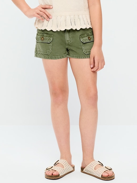 Image number 1 showing, Low-Rise Utility Jean Shorts for Girls
