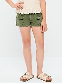 Image number 1 showing, Low-Rise Utility Jean Shorts for Girls