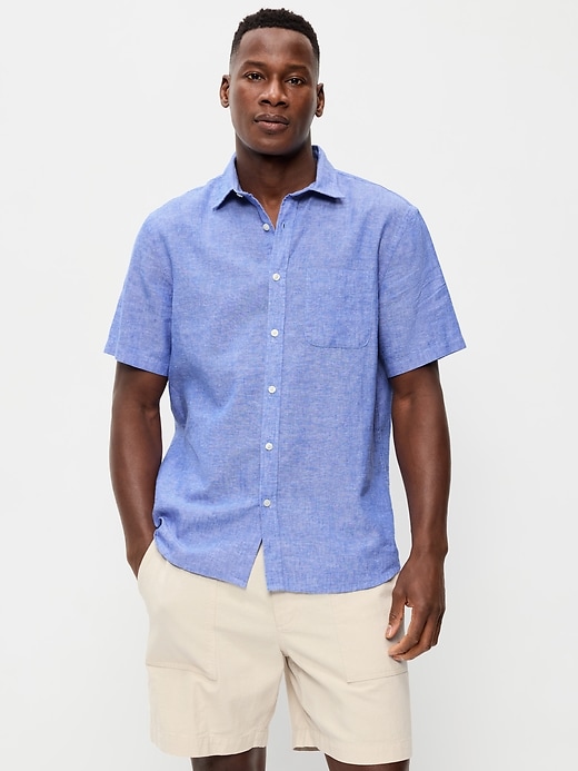 Image number 1 showing, Classic Fit Everyday Linen-Blend Shirt