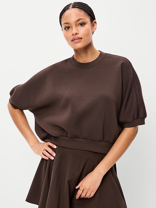 Image number 1 showing, Bounce Fleece Dolman-Sleeve Top