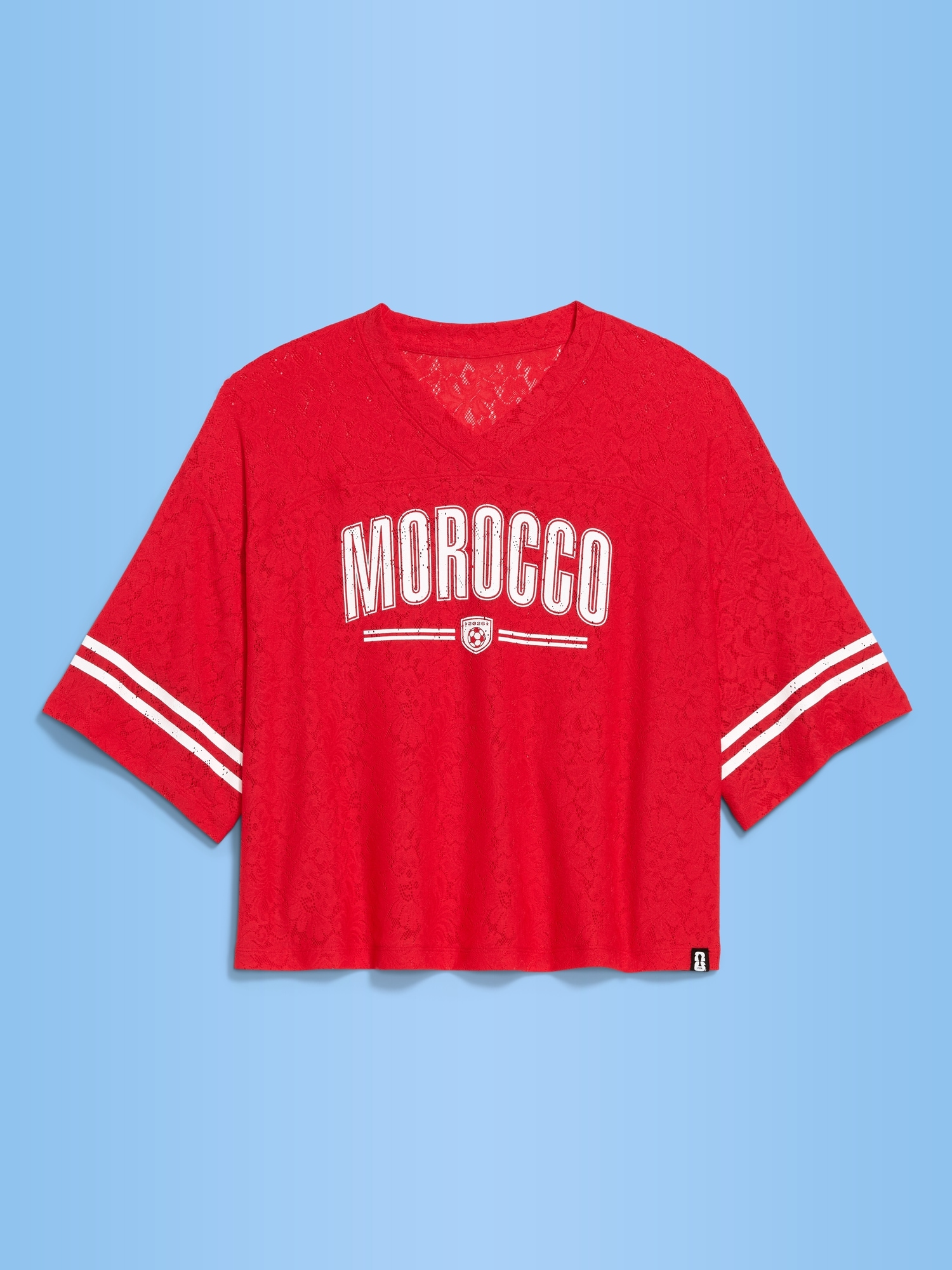 FIFA World Cup 26™ Morocco Boxy Lace V-Neck T-Shirt for Women