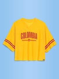 Image number 1 showing, FIFA World Cup 26™ Colombia Boxy Lace V-Neck T-Shirt for Women