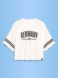 Image number 1 showing, FIFA World Cup 26™ Germany Boxy Lace V-Neck T-Shirt for Women