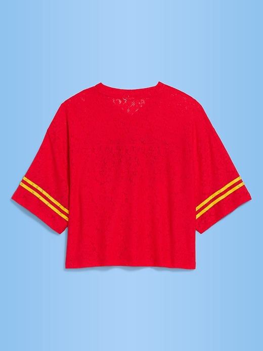 Image number 2 showing, FIFA World Cup 26™ Spain Boxy Lace V-Neck T-Shirt for Women