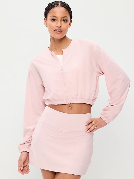 Image number 4 showing, Zip-Front Cropped Tennis Jacket