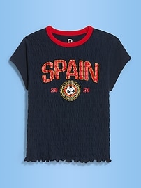 Image number 1 showing, FIFA World Cup 26™ Spain Smocked Graphic T-Shirt for Women
