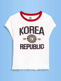 Image number 1 showing, FIFA World Cup 26™ Korea Republic Smocked Graphic T-Shirt for Women