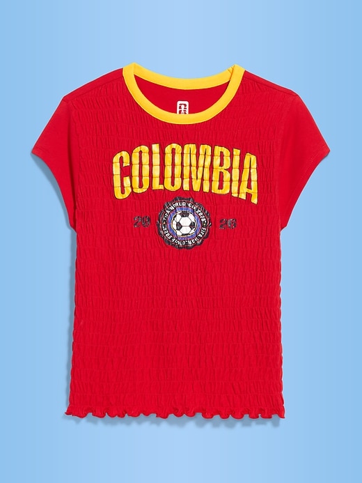 Image number 1 showing, FIFA World Cup 26™ Colombia Smocked Graphic T-Shirt for Women