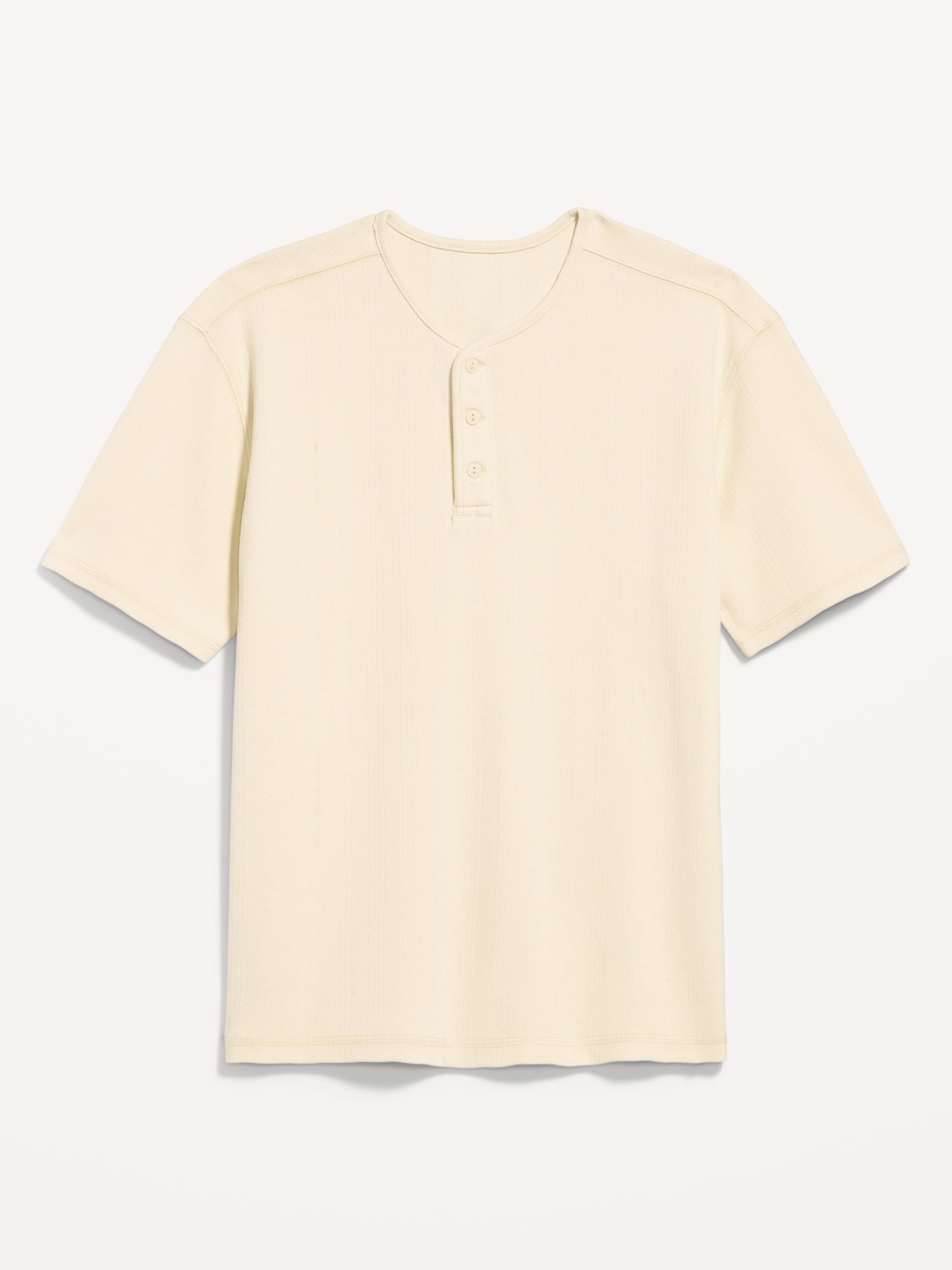 Garment-Dyed Henley Sweater T-Shirt