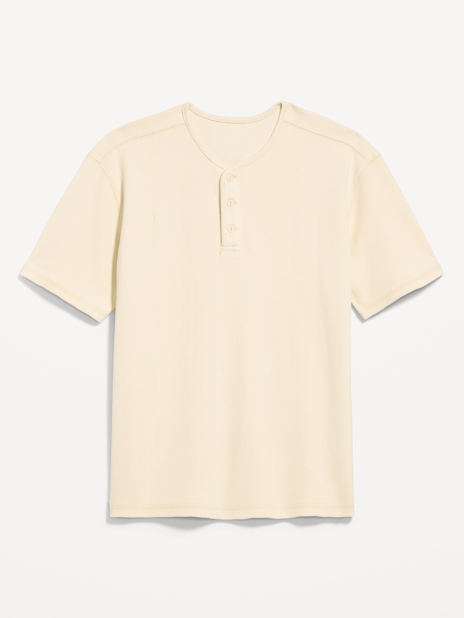 Мужская футболка Old Navy Heavyweight Henley, цвет: Сливочный кремовый — фото 4