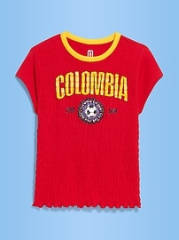 Image number 1 showing, FIFA World Cup 26™ Colombia Smocked Graphic T-Shirt for Women