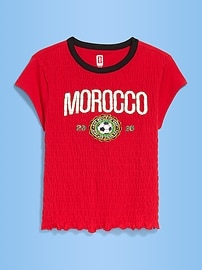 Image number 1 showing, FIFA World Cup 26™ Morocco Smocked Graphic T-Shirt for Women