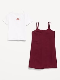 Image number 4 showing, Short-Sleeve Graphic T-Shirt and Dress Set for Girls