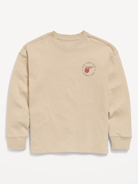 Oversized Long-Sleeve Graphic T-Shirt for Boys