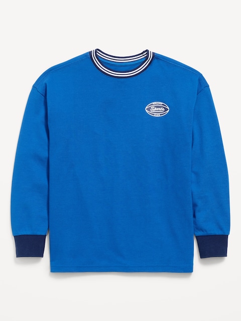 Oversized Long-Sleeve Graphic T-Shirt for Boys