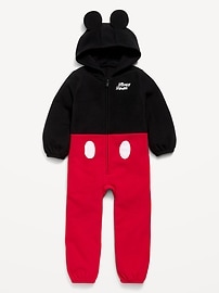 Image number 2 showing, Disney© Hooded Mickey Mouse Microfleece One-Piece for Toddler Boys