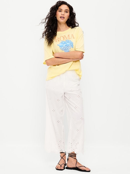 Image number 1 showing, High-Waisted Cut Out Wide-Leg Pant