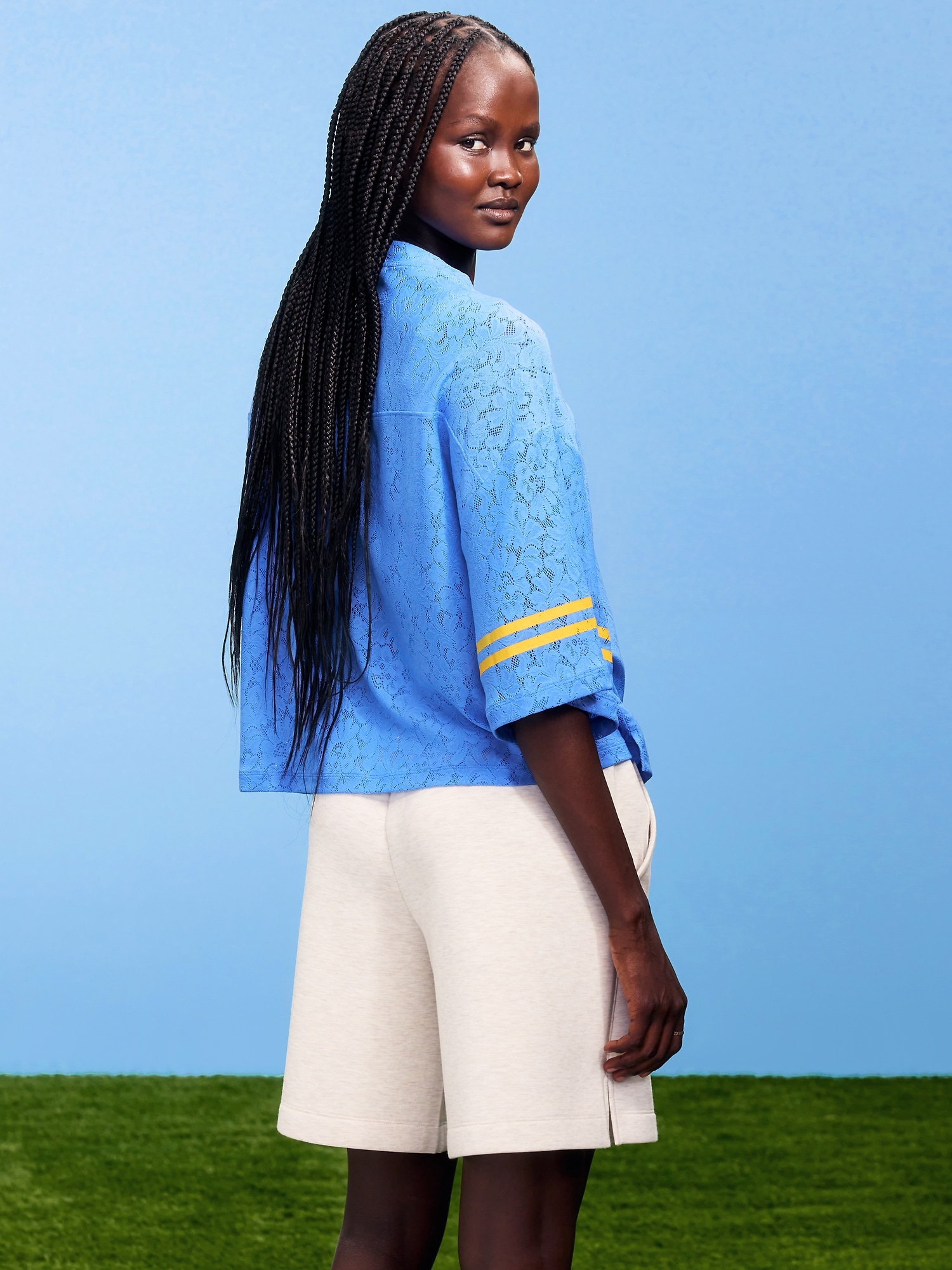 FIFA World Cup 26™ Argentina Boxy Lace V-Neck T-Shirt for Women