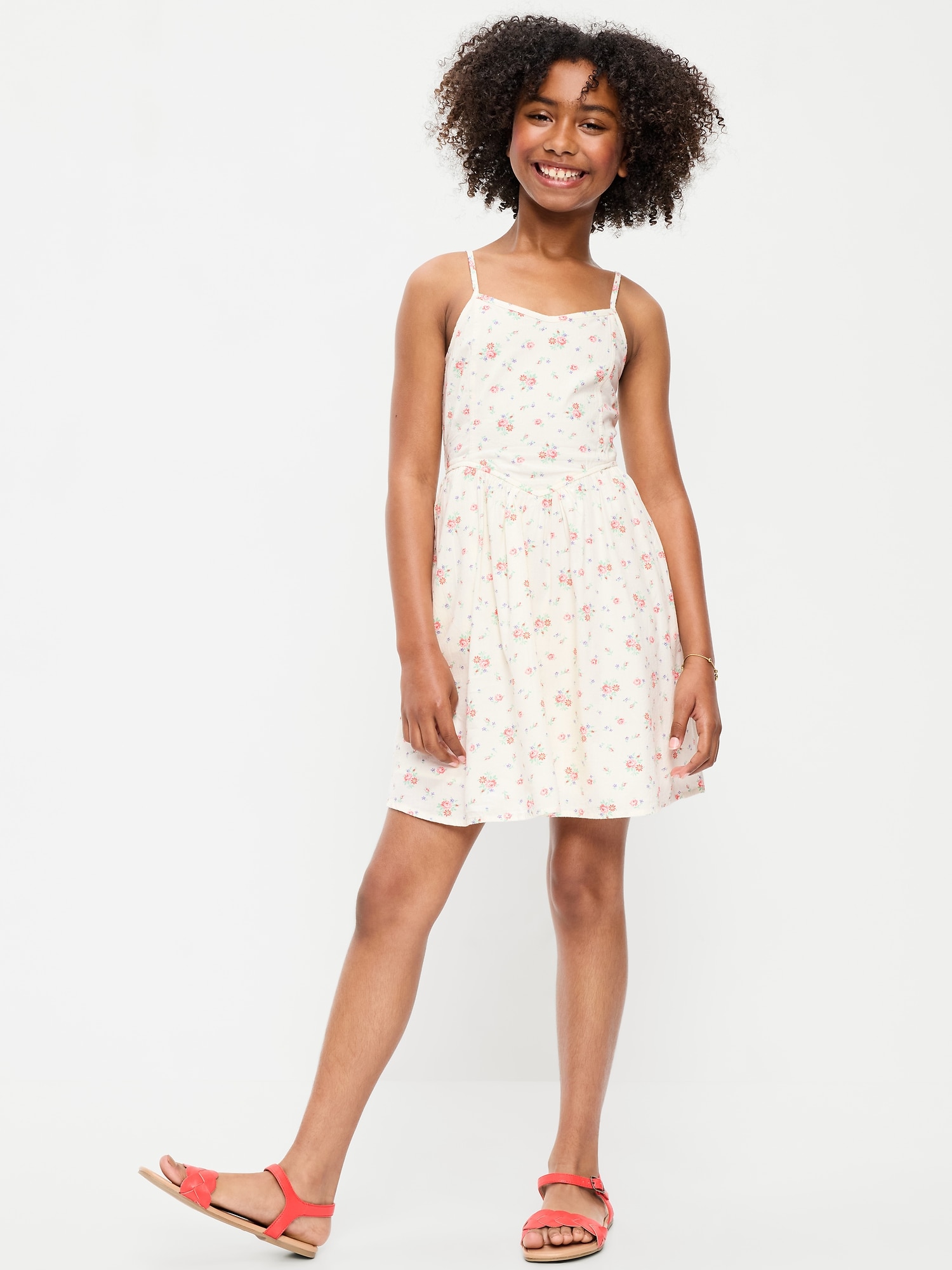 Printed Sleeveless Fit and Flare Dress for Girls