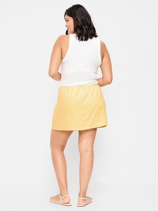 Image number 8 showing, Linen-Blend Micro Skort