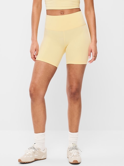 Image number 1 showing, High-Waisted StudioSmooth Biker Shorts -- 6-inch inseam