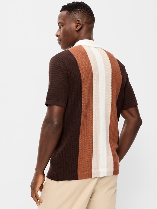 Image number 2 showing, Short-Sleeve Striped Camp Sweater Shirt