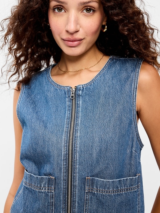 Image number 4 showing, Zip-Front Denim Utility Vest