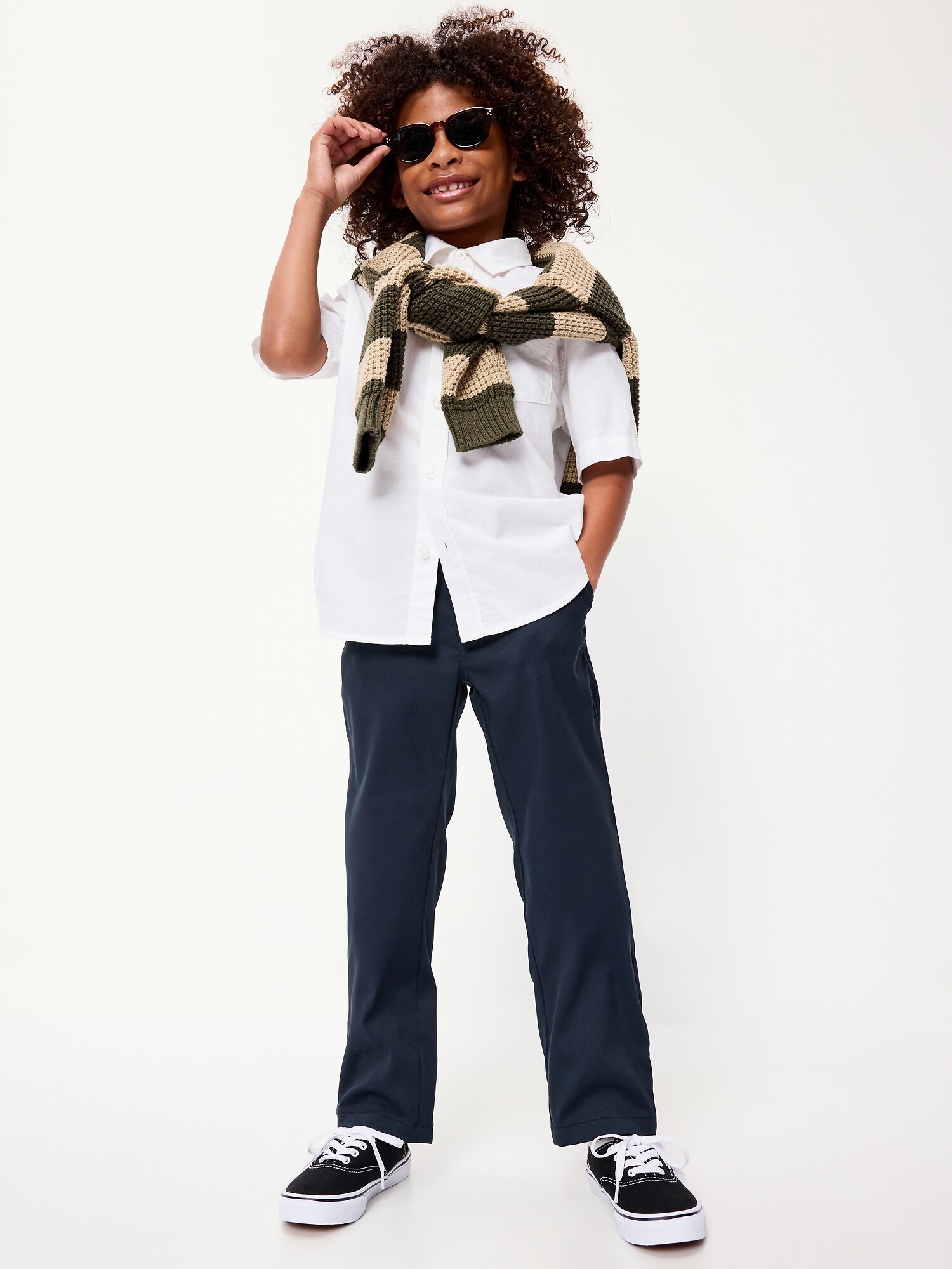 Брюки Old Navy Uniform Straight Leg Tech Pants для мальчиков, цвет: Тёмно-синий — фото 3