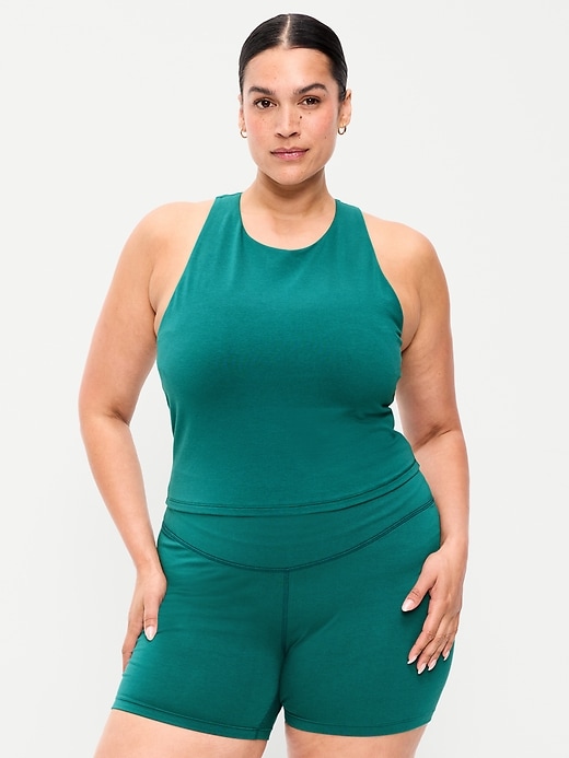 Image number 7 showing, Medium Support PowerSoft High-Neck Racerback Sports Bra