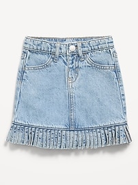 Image number 3 showing, High-Waisted Fringed-Hem Jean Skirt for Toddler Girls