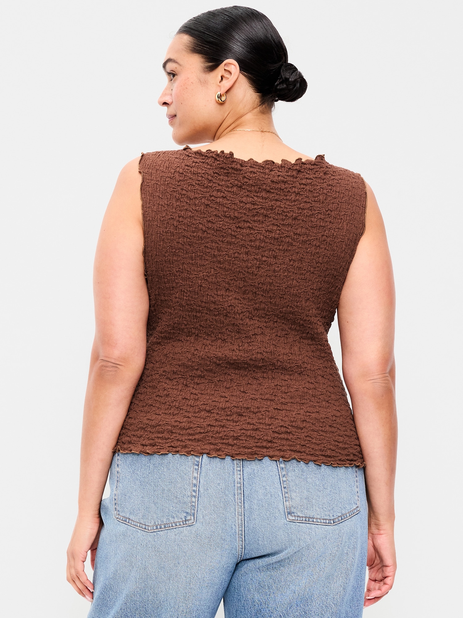 Sleeveless Smocked Tank Top