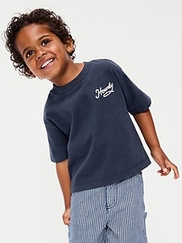Image number 1 showing, Oversized Short-Sleeve Boxy Graphic T-Shirt for Toddler Boys