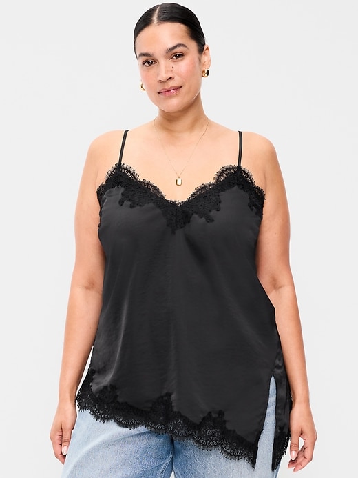 Image number 7 showing, Asymmetrical Lace-Trim Cami Top