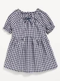 Image number 1 showing, Short-Sleeve Plaid Swing Dress for Baby