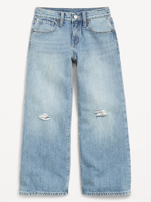 Image number 4 showing, Mid-Rise Ripped Super Baggy Wide-Leg Jeans for Girls