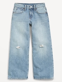 Image number 4 showing, Mid-Rise Ripped Super Baggy Wide-Leg Jeans for Girls