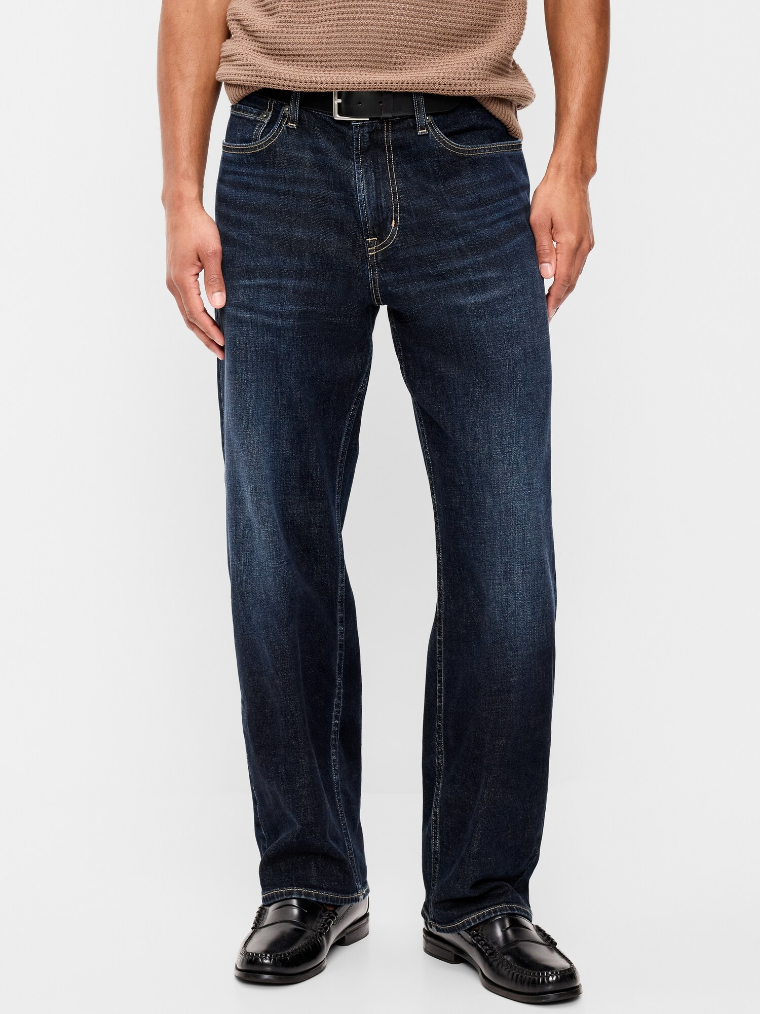Мужские джинсы Old Navy Relaxed Loose Built-In Flex, цвет: Тёмная варка — фото 2