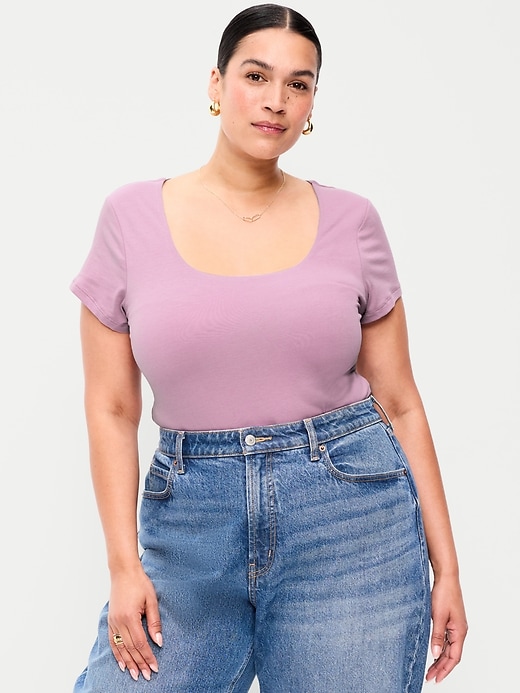 Image number 7 showing, Hug Double-Layer Scoop-Neck Top
