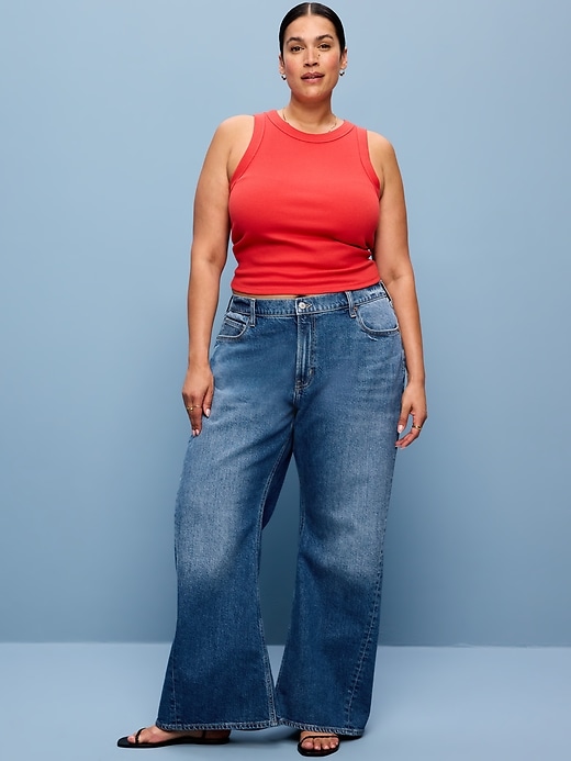 Image number 8 showing, Mid-Rise Twisted-Seam Flare Jeans