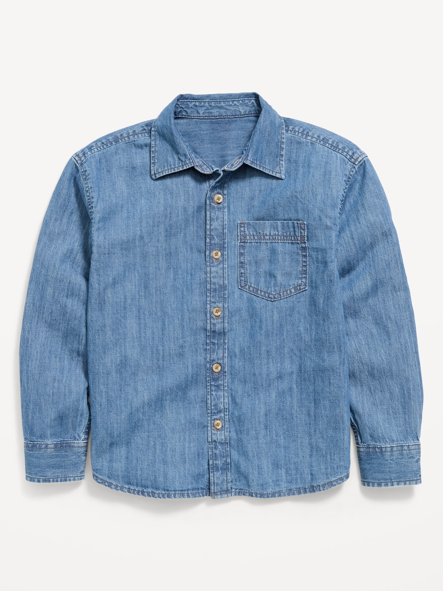 Oversized Long-Sleeve Denim Shirt for Boys
