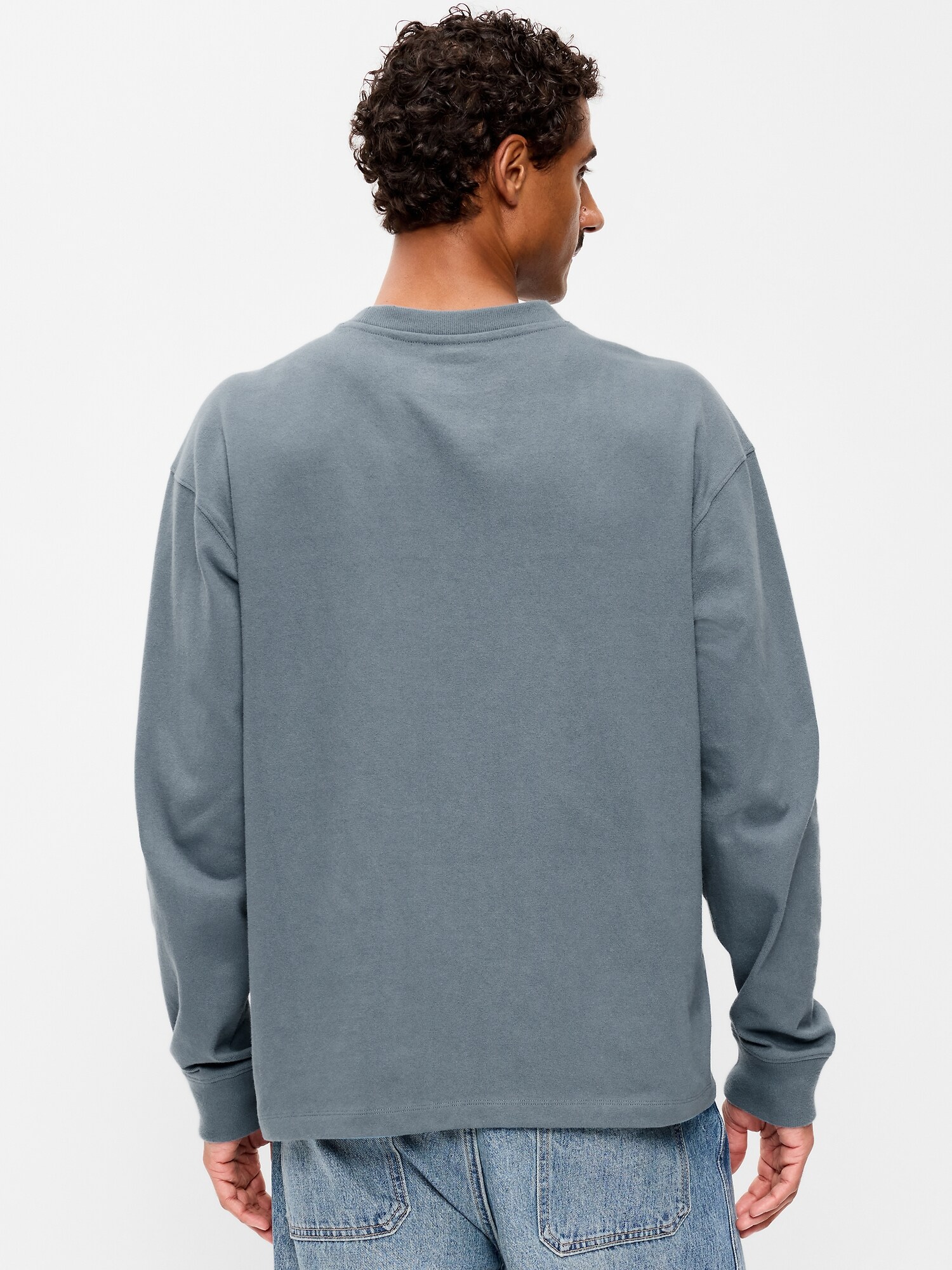 Мужская футболка Old Navy Long-Sleeve Heavyweight Rotation, цвет: Синий — фото 2