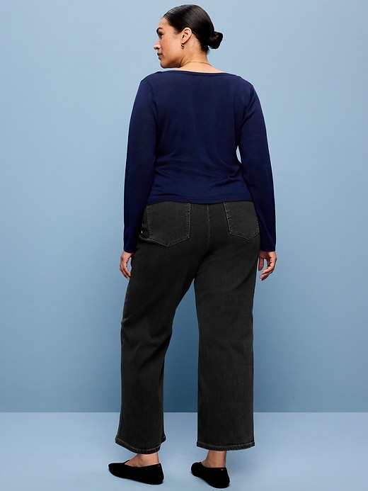 Image number 9 showing, High-Waisted Weekender Pull-On Crop Wide-Leg Jeans