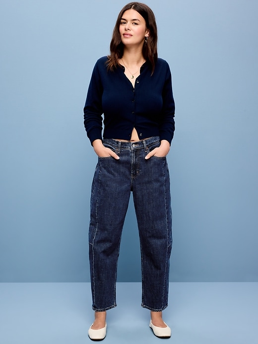 Image number 5 showing, High-Waisted Barrel Ankle Jeans