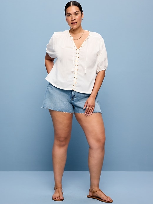 Image number 4 showing, Extra High-Waisted Denim Micro Short