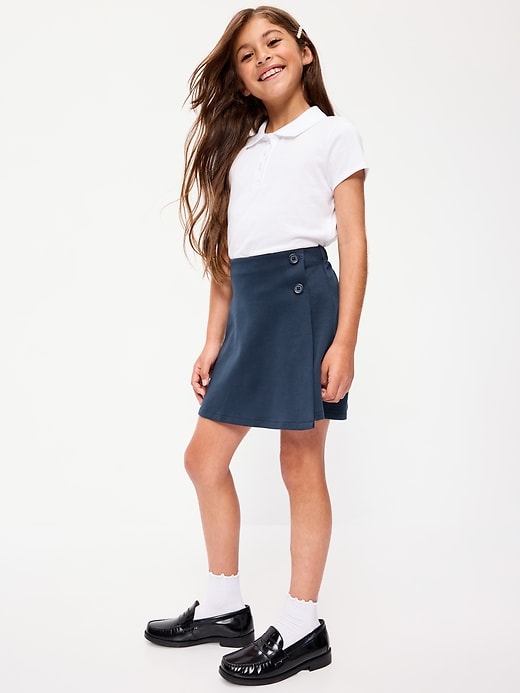 Image number 3 showing, School Uniform Ponte-Knit Wrap-Front Skort for Girls