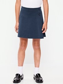 Image number 1 showing, School Uniform Ponte-Knit Wrap-Front Skort for Girls