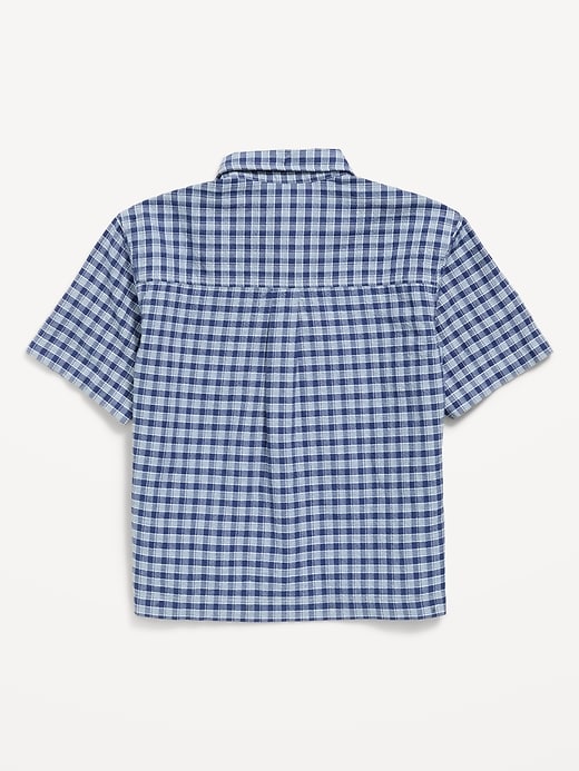 Image number 3 showing, Short-Sleeve Boxy Cropped Textured Shirt for Boys